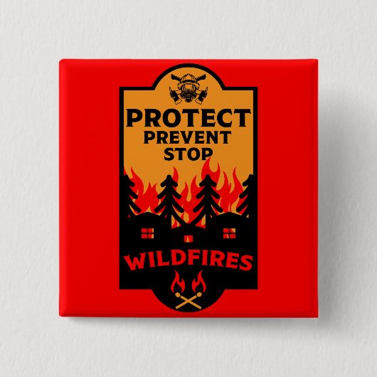 Preventie van bosbranden vierkante button 5,1 cm (Voorkant)