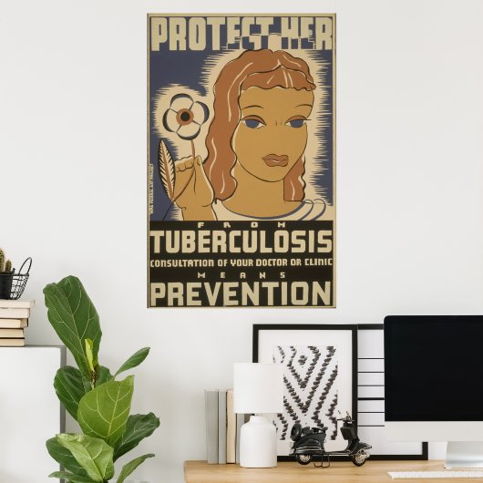 Preventie van tuberculose poster (Thuiskantoor)