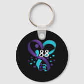 Prevention Awareness 988 Heart Teal And Purple Sleutelhanger (Voorkant)