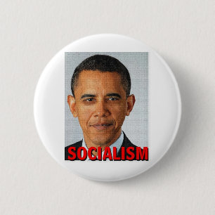 Prez Obama socialisme Ronde Button 5,7 Cm