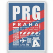 PRG Prague luchthaven Sticker (Voorkant)