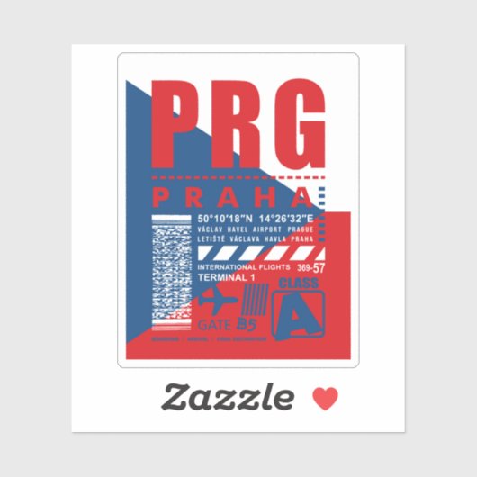 PRG Prague luchthaven Sticker (Vel)