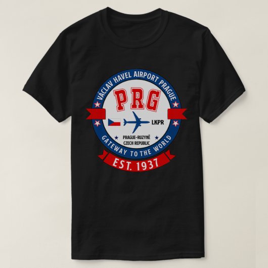 PRG Vaclav Havel Airport Prague  design T-shirt (Design voorkant)