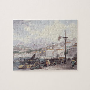 Pria Grande, Macao, c.1850 (kleurenlitho) Legpuzzel