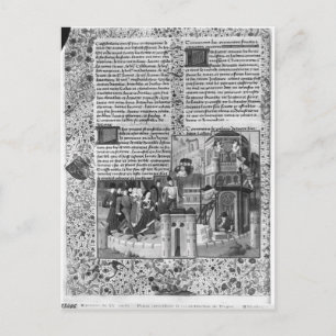 Priam kijkt naar de wederopbouw van Troy Briefkaart