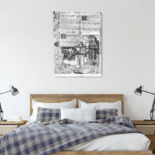 Priam kijkt naar de wederopbouw van Troy Canvas Afdruk (Insitu (Slaapkamer))