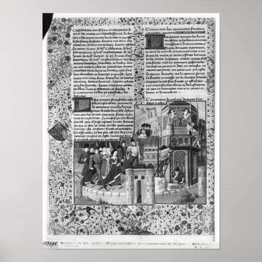 Priam kijkt naar de wederopbouw van Troy Poster (Voorkant)