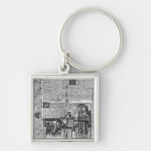 Priam kijkt naar de wederopbouw van Troy Sleutelhanger