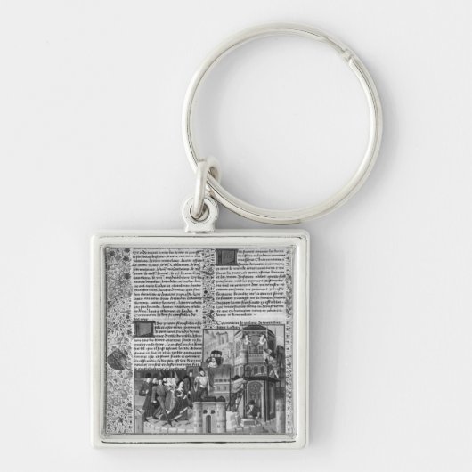 Priam kijkt naar de wederopbouw van Troy Sleutelhanger (Voorkant)