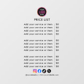 Price List | Logo Business Modern Professional Win Raamsticker (Vel)