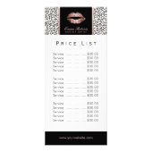 Price List | Makeup Artist Rose Gold Lips Leopard Reclamekaart (Voorkant)