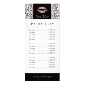 Price List | Makeup Artist Rose Gold Lips Leopard Reclamekaart (Achterkant)