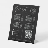 Price List Social Media Website QR Code Business Reclamebord Met Voetstuk (Voorkant)