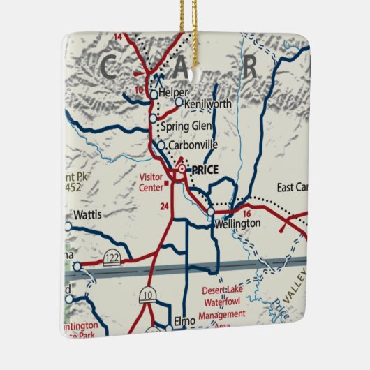 Price Utah Map Keramisch Ornament (Rechts)
