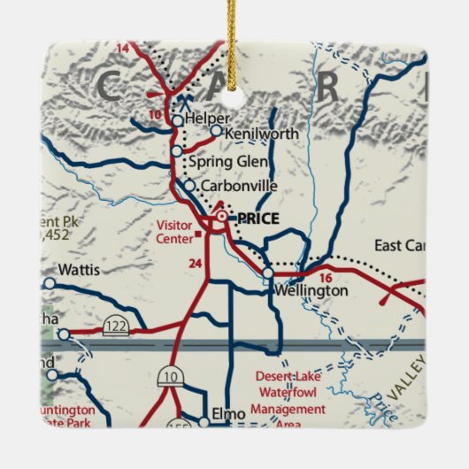 Price Utah Map Keramisch Ornament (Achterkant)