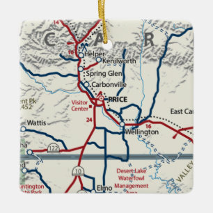 Price Utah Map Keramisch Ornament