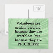 Priceless vrijwilligers briefkaart (Voorkant / Achterkant)