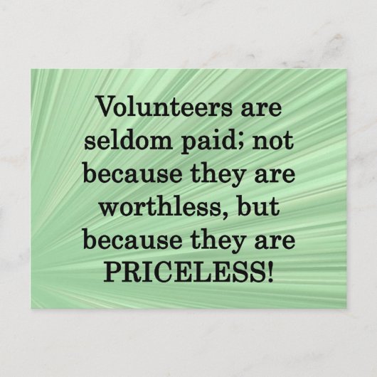Priceless vrijwilligers briefkaart (Voorkant)