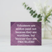 Priceless vrijwilligers briefkaart (Staand voorkant)