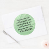 Priceless vrijwilligers ronde sticker (Envelop)