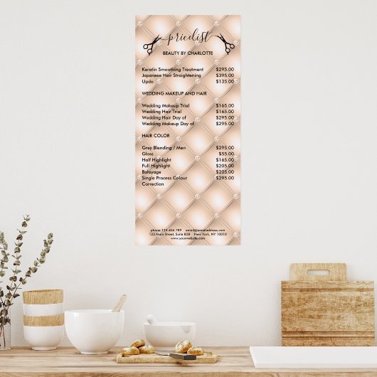 Pricelist Poster met haarstylist (Keuken)