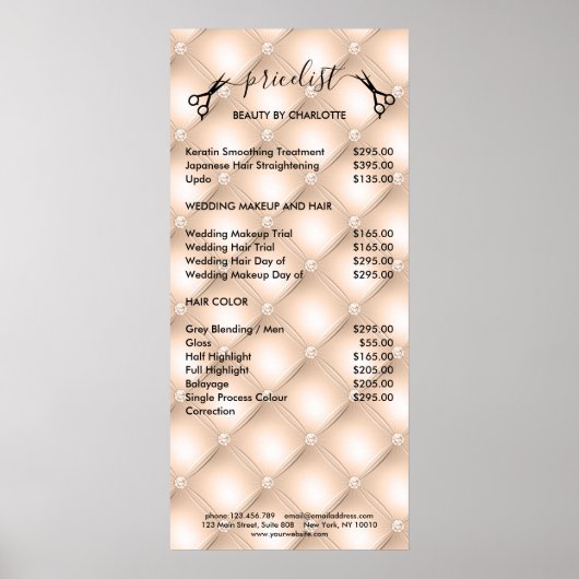 Pricelist Poster met haarstylist (Voorkant)