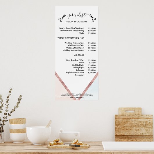 Pricelist Poster met haarstylist (Keuken)