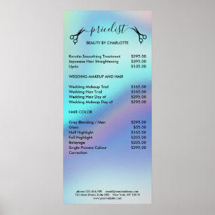 Pricelist Poster met haarstylist