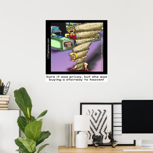 Pricey Heavenly Stairway Poster van Rick London (Thuiskantoor)