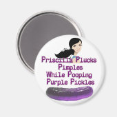 Pricilla Tongue Twister Magneet (Voorkant / Achterkant)