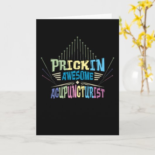 Prickin Geweldige Acupuncturist Kaart (Gele Bloem)