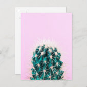 Prickley Cactus op roze Briefkaart (Voorkant / Achterkant)