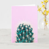 Prickley Cactus op roze Kaart (Gele Bloem)
