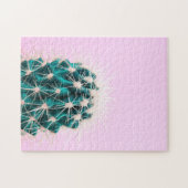 Prickley Cactus op roze Legpuzzel (Horizontaal)