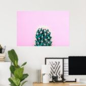 Prickley Cactus op roze Poster (Thuiskantoor)