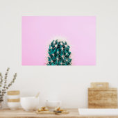 Prickley Cactus op roze Poster (Keuken)