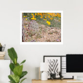 Prickley Pear Cactus & Poppy Poster (Thuiskantoor)