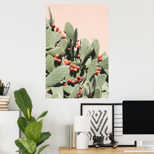 Prickley Pear Cactus Poster (Thuiskantoor)