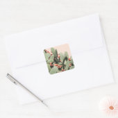 Prickley Pear Cactus Vierkante Sticker (Envelop)