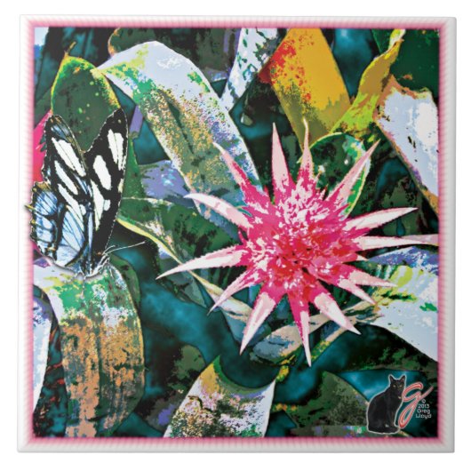 Prickly Bromie Ceramic Tegel Tegeltje (Voorkant)