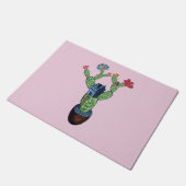 Prickly cactus met bloemen deurmat (Schuin)