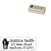 Prickly Cactus Potted Plant Persoonlijk adres Rubberstempel (Gestempeld)