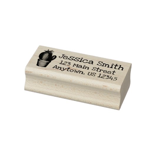 Prickly Cactus Potted Plant Persoonlijk adres Rubberstempel (Stempel)
