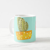 Prickly cactussen in potten, waterverf. koffiemok (Voorkant links)