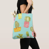Prickly cactussen in potten, waterverf. tote bag (Dichtbij)