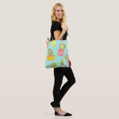 Prickly cactussen in potten, waterverf. tote bag (Op model)