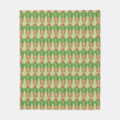 Prickly Green Cactus Flower Cacti Potlood Plant Fleece Deken (Voorkant)