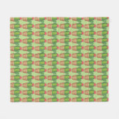 Prickly Green Cactus Flower Cacti Potlood Plant Fleece Deken (Voorkant (Horizontaal))