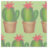 Prickly Green Cactus Flower Cacti Potlood Plant Stof (Close Up)