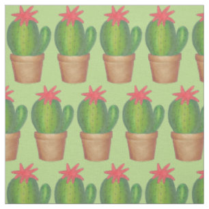 Prickly Green Cactus Flower Cacti Potlood Plant Stof